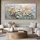 Thick Texture Flower Picture Hand Painted Modern Abstract Oil Painting On Canvas Wall Art For Living Room Home Decoration No Frame