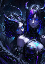 Fantasy Art Sexy Cartoon Animal Roleplay Anime Girl Dark Demon Witch Abstract Poster Canvas Painting Wall Art Picture Home De