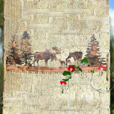 New Moose Cross-cut Saw Metal Wall Art On Tree