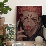 Japan Anime Jujutsu Kaisen Ryomen Sukuna DIY poster Kraft Paper Vintage Poster Wall Art Painting Study Posters Wall Stickers