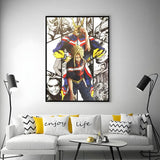 My H-hero A-academia all might anime Poster Versatile HD Waterproof Wall Art Self-Adhesive Decor for Any Space Ideal Gift