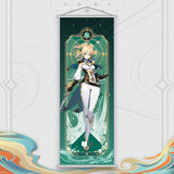 Xiao Yelan Kazuha Hutao Genshin Impact Scroll Canvas Wall Hanging Painting Home Decor Anime Poster Wall Art Room Decoration