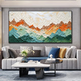 Undulating Mountains Abstract Landscape Hand Painted Oil Painting Textured Natural Scenery Canvas Wall Art Living Home Room Decoration