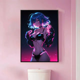 Anime Girls Canvas Painting, Hot Girl Poster Canvas Prints, Coquette Room Decor, Girly Wall Art For Home Decoration Unframed