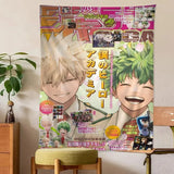VIKAMA My Hero Academia Tapestry, Anime Wall Art, Cute Cartoon Print, Perfect for Bedroom, Living Room, Dorm Decor