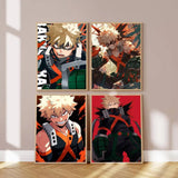 1pc My Hero Academia Bakugo Katsuki Anime Poster Self-adhesive Art Waterproof Paper Sticker Coffee House Bar Room Wall Decor