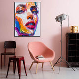Handmade Oil Painting Canvas Wall Art Decoration Modern Abstract Knife Drawing  Human Face For Home Living Room Decor Rolled Frameless Unstretched Painting