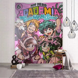 VIKAMA My Hero Academia Tapestry, Anime Wall Art, Cute Cartoon Print, Perfect for Bedroom, Living Room, Dorm Decor