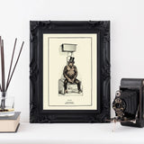 Funny Animal Print Retro Wall Poster Dressing Room Art