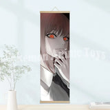 Chainsaw Man Anime Poster Wooden-framed Scroll Painting HD Quality Wall Art Retro Posters for Home Room Wall Decor
