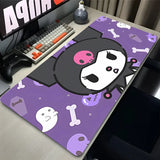 Kawaii Bow Extended Desk Mat PC Anime Sanrio Gamer Cabinet Keyboard Rug Kuromi Bunny Ears Mouse Pad Laptop Purple Skull Mousepad