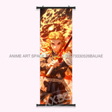 Demon Slayer: Kimetsu No Yaiba Wall Art Canvas Scrolls Pictures Hanging Painting Anime Rengoku Kyoujurou Home Decor Print Poster