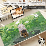 Kawaii Anime Girl Mouse Pad Sousou No Frieren Beyond Journey End Keyboard Rug Laptop Lotus Flower Gaming Mousepad PC HD Desk Mat
