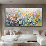 Thick Texture Flower Picture Hand Painted Modern Abstract Oil Painting On Canvas Wall Art For Living Room Home Decoration No Frame