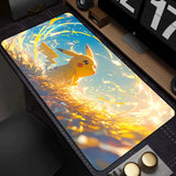 New Kawaii Japan Anime Pikachu Leather Mouse Pad PC Colorful Gamer Cabinet Mousepad Pokemon Keyboard Rug Laptop Gaming Desk Mat