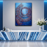 Thick Textured Knife Painted Fish Vortex Painting Handmade Abstract Oil Painting Canvas Wall Art For Home Decoration