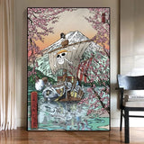 Anime Ship One Cartoon One Piece Poster Print Canvas Painting Wall Art Mural Suitable for Cafe Home Wall Decoration Picture Gift