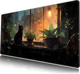 Japanese Anime Kawaii Cat Large Gaming Mouse Pad XXL 900x400mm Non-slip Rubber Keyboard Mats Computer Laptop Office Desk Decor