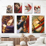 Anime My Hero Academia Hawks Classic Anime Poster Self-adhesive Art Waterproof Paper Sticker Coffee House Bar Room Wall Decor