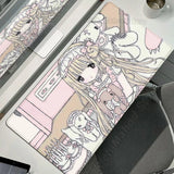 Anime Cute Angel Girls Mouse Pad Laptop Gaming Extended Desk Mat PC Kawaii Gamer Cabinet Mousepad XXL Keyboard Rug Pink Carpet