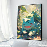 Anime Figures Hd Charizard Bulbasaur Squirtle Charmander Artwork Poster Canvas Painting Wall Art Home Room Decor