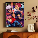 Jujutsu Kaisen Anime Posters Sticky Decoracion Painting Wall Art White Kraft Paper Wall Decor
