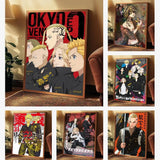 T-Tokyo Revengers Anime Poster Self-adhesive Art Waterproof Paper Sticker Coffee House Bar Room Wall Decor