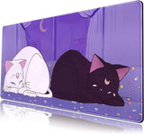 Japanese Anime Kawaii Cat Large Gaming Mouse Pad XXL 900x400mm Non-slip Rubber Keyboard Mats Computer Laptop Office Desk Decor