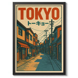 Japanese Tokyo Teahouse Cartoon Canvas Print Anime City Street Cafe Scene Wall Art Poster for Modern Living Room Home Decor Gift