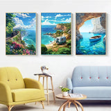 Sea Summer Landscape Bar Anime Wall Art Poster Blue Cabin Beach Forest Canvas Painting Print Picture Living Room Modern Decor