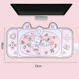 Bunny Desk Pad NS Switch Keyboard Gaming Mat Large Mat Mousepad Pastel Pink Animal Kawaii Cute Anime Desk Blotter Protector