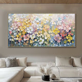Thick Texture Flower Picture Hand Painted Modern Abstract Oil Painting On Canvas Wall Art For Living Room Home Decoration No Frame
