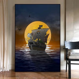 Anime Ship One Cartoon One Piece Poster Print Canvas Painting Wall Art Mural Suitable for Cafe Home Wall Decoration Picture Gift