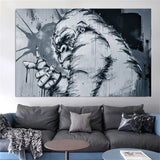 Black Gorilla Canvas, Monkey Wall Art Animal Posters And