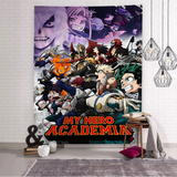 VIKAMA My Hero Academia Tapestry, Anime Wall Art, Cute Cartoon Print, Perfect for Bedroom, Living Room, Dorm Decor