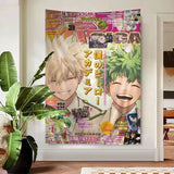 VIKAMA My Hero Academia Tapestry, Cartoon Anime Wall Hanging, Cute Home Decor for Living Room Bedroom, Large Wall Art Decor
