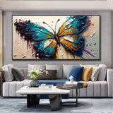 Handmade Oil Painting Canvas Wall Art Decoration Animal Abstract Texture Butterfly For Home Living Room Decor Rolled Frameless Unstretched Painting