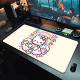 Pink Cartoon Hello Kitty Mousepad HD Printing Computer Gamers Locking Edge Non-slip Mouse Pad XXL90x40cm Keyboard PC Desk Pad