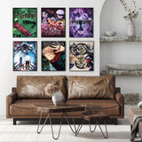 Jujutsu Kaisen Anime Self-adhesive Art Poster Whitepaper Prints Posters Artwork Aesthetic Art Wall Painting