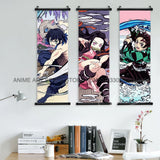 Demon Slayer Hanging Painting Home Decor Kamado Tanjirou Wall Art Anime Poster Uzui Tengen Canvas Scrolls Pictures Living Room