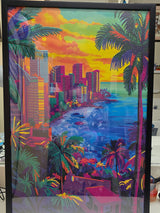 Sparkling 5D Beach Vacation Custom Framed Wall Art Painting
