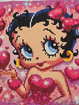 Betty Boop Hearts Collectable 5D Custom Framed Wall Art Painting