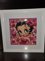Betty Boop Hearts Collectable 5D Custom Framed Wall Art Painting